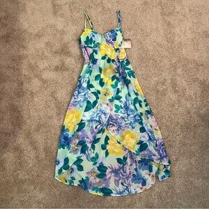 Cute Floral Print High Low Dress!